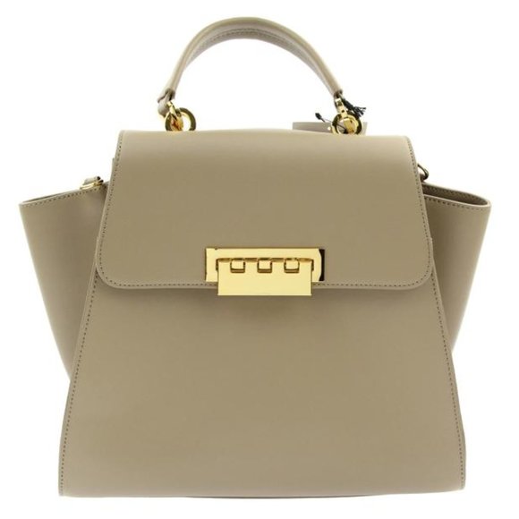 Zac Posen Tan Satchel Bag with Gold Accents - Picture 1 of 9